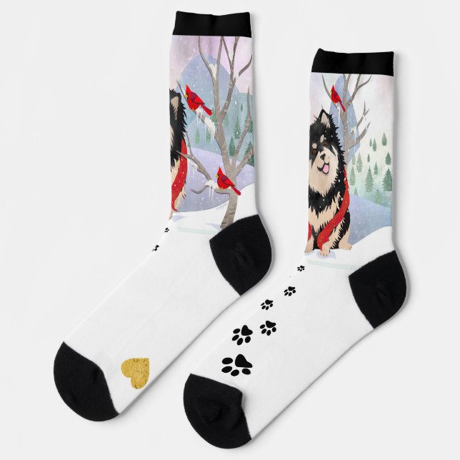 KOMFORT UND JOY finnische Lapphund Crew Socken (Linkes Detail)