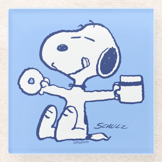 Komfort und Sicherheit | Glück ist morgendliche Ri Glasuntersetzer (Vorderseite)