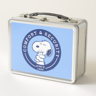 Komfort und Sicherheit   Snoopy & Woodstock Hug Metall Brotdose