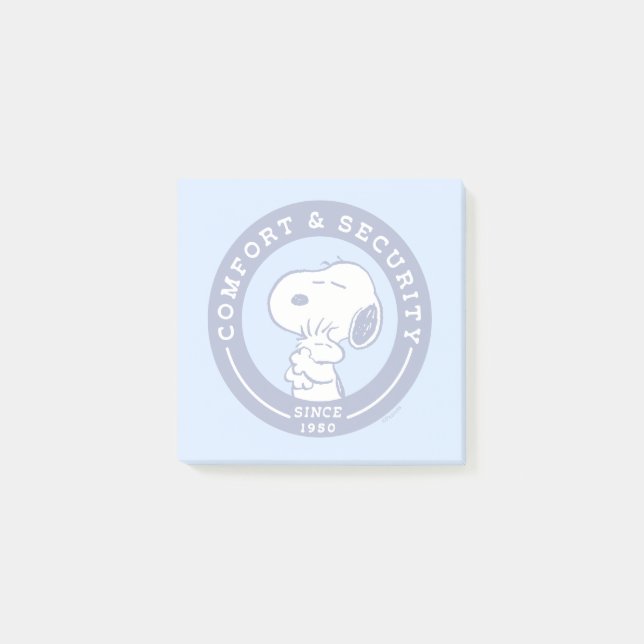 Komfort und Sicherheit | Snoopy & Woodstock Hug Post-it Klebezettel (Vorderseite)