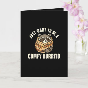 Komfortable Waschbär-Burrito-Geburtstagskarte Karte
