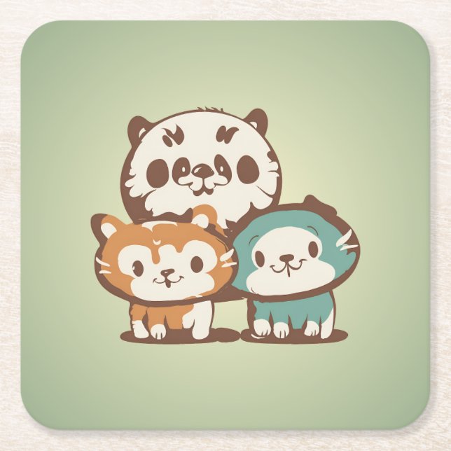 Komfortkatzen Rechteckiger Pappuntersetzer (Vorderseite)