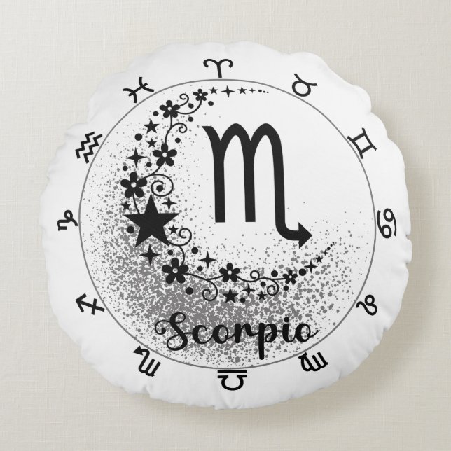Komfortpolster: Genießen Sie Ihr inneres Skorpio Rundes Kissen (Vorderseite)