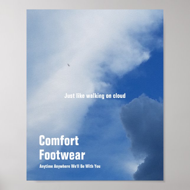 Komfortschuhe in Wolken Poster (Vorne)