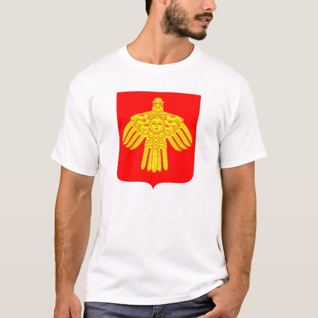 Komi-Republik-offizielles Wappen Wappenkunde T-Shirt (Vorderseite)