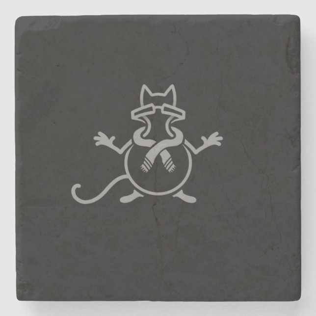 Komiker Katze Steinuntersetzer (Vorderseite)