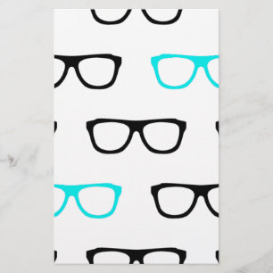 komische Brille blau Nerd