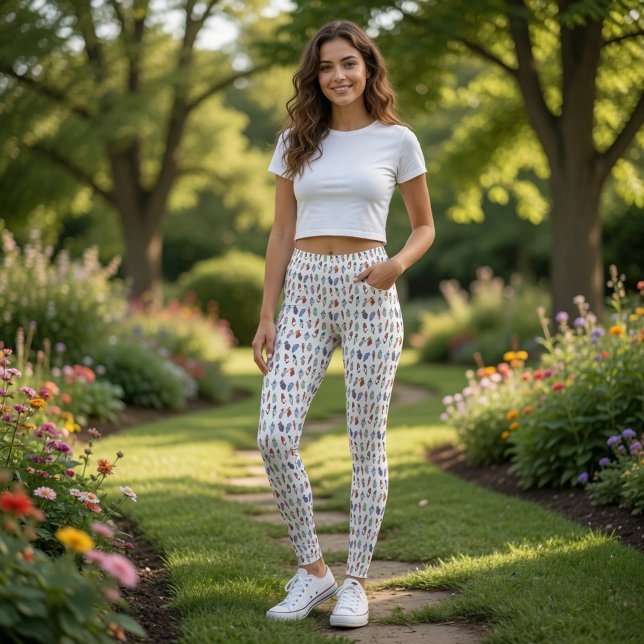 Komische Cartoon-Vogel-Muster-Leggings Leggings (Von Creator hochgeladen)