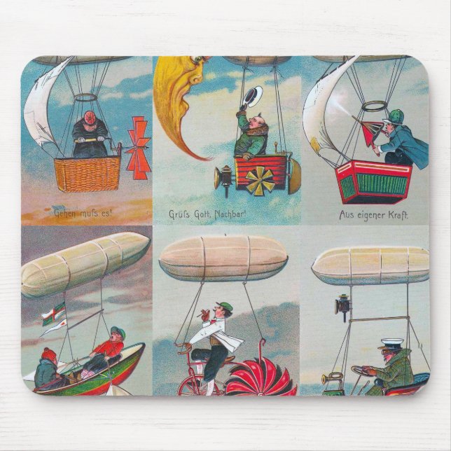 komische Dampfluftmaschinen, verrückte Erfindungen Mousepad (Vorne)