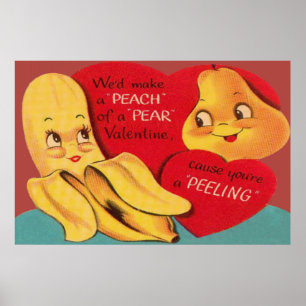 Komische Lustige Banane Birne Ansprechende Schale  Poster