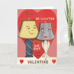 Komische Lustige Lampe Licht Herz Valentinstag Feiertagskarte
