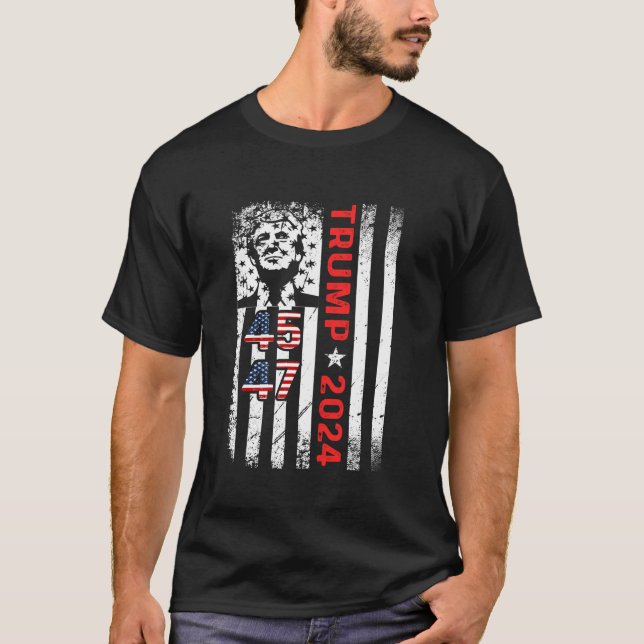 komische Wahl der amerikanischen Flagge Präsident  T-Shirt (Vorderseite)