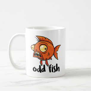 Komischer Fisch Eigenartiger Lustiger Oranger Gold Kaffeetasse