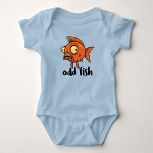 Komischer Fisch Skurriler Lustiger Orange Goldfisc Baby Strampler
