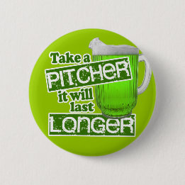 Komischer grüner Bier-Tag Button