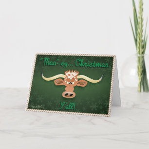 Komischer Longhorn-Ochse Feiertagskarte