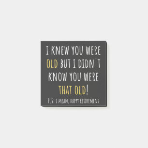 komischer Ruhestand, pensionierter Lehrer, Ruhesta Post-it Klebezettel