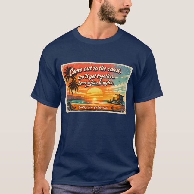 Komm an die Küste Herren dunkles T-Shirt  (Vorderseite)
