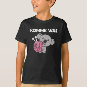 Komm auf, was Wolle Strick Niedlich Koala mit Woll T-Shirt