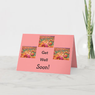 Komm bald! Karten Pink Tulip Blume Gesundheit