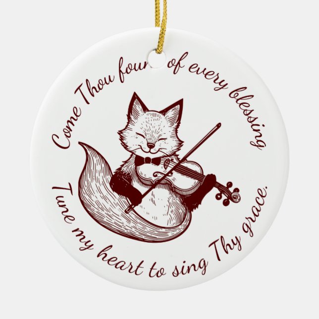 Komm, du Fount ~ Kuh-Fox Keramik Ornament (Vorne)