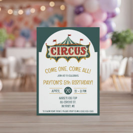 Komm eins, komm alle! Circus Tent Birthday Party Einladung