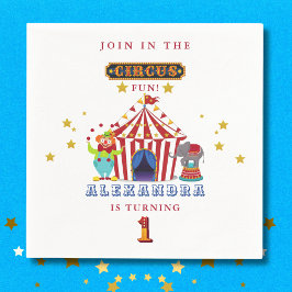 Komm eins, komm alle Red Big Circus 1. Geburtstag Serviette