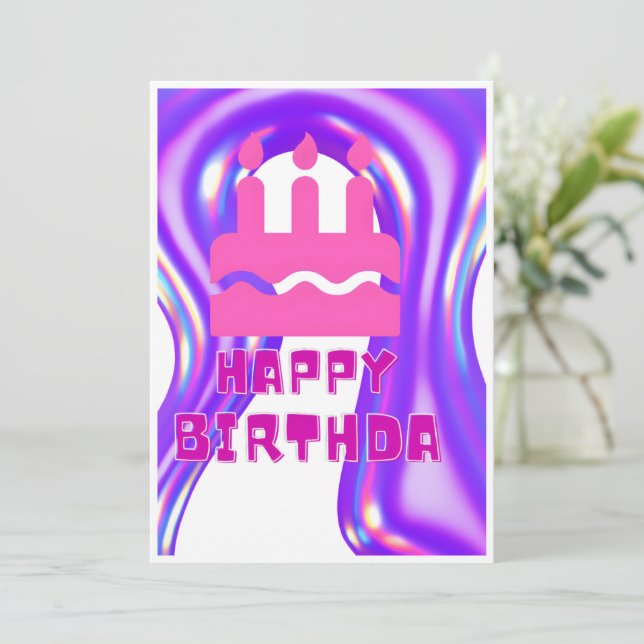 Komm feiern mit uns! Nehmen Sie an einem Geburtsta Einladung (Stehend Vorderseite)