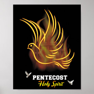Komm Heiliger Geist Taube Kreuz Christlich Jesus P Poster