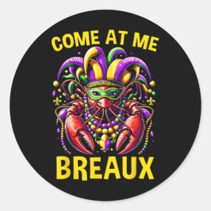 Komm her, Breaux Krebsketten Lustige Mardi Gras Runder Aufkleber