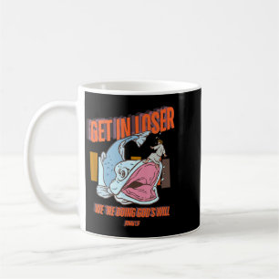 Komm herein, wir tun Gottes Willen Bibel Jona und Kaffeetasse