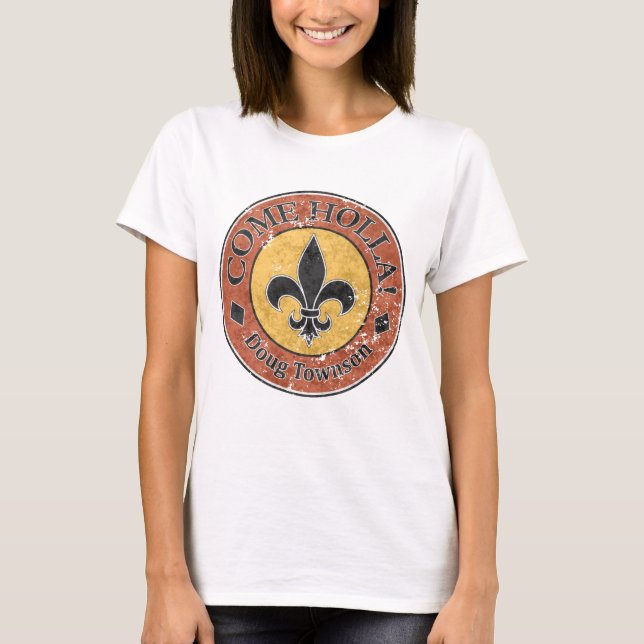 Komm, Holla! Fleur-de-lis-Circle-Logo T-Shirt (Vorderseite)