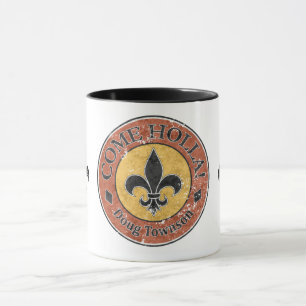 Komm, Holla! Fleur-de-lis-Circle-Logo Tasse