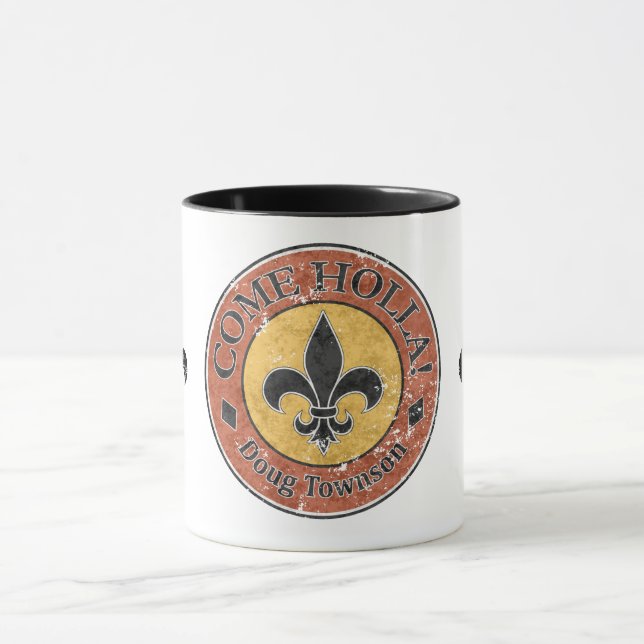 Komm, Holla! Fleur-de-lis-Circle-Logo Tasse (Zentrum)