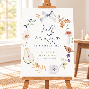 Komm in die Liebe, Herbstjunge, Babyparty Willkomm Poster