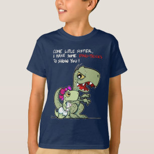 Komm kleine Schwester Dino-Tricks großer Bruder T-Shirt