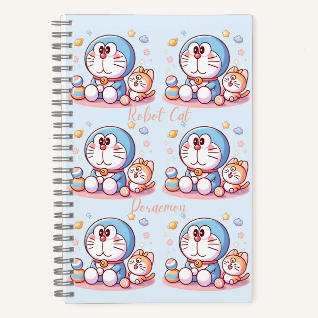 Komm Komm Katze und Doraemon Notizbuch (Vorderseite)