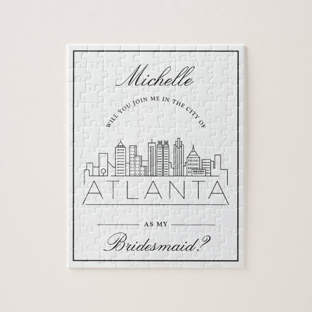 Komm mir in Atlanta bei! | Bridesmaid Request Jigs Puzzle (Vertikal)