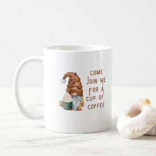 Komm mit mir für eine Tasse Kaffee auf einer Tasse