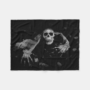 Komm mit mir - Gruselige Totenkopf-Plüschdecke Fleecedecke