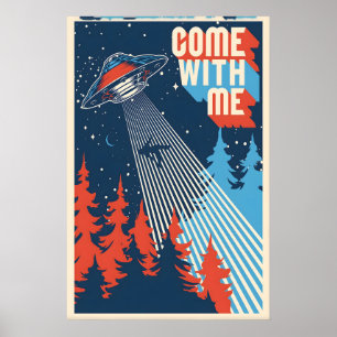 Komm mit mir NASA Weltraum-Reiseplakatdruck Sterne Poster