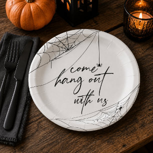 Komm mit uns Halloween-Party Pappteller