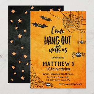 Komm mit uns raus   Halloween Einladung