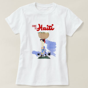 Komm nach Haiti Vintage Reise Kunstplakat T-Shirt