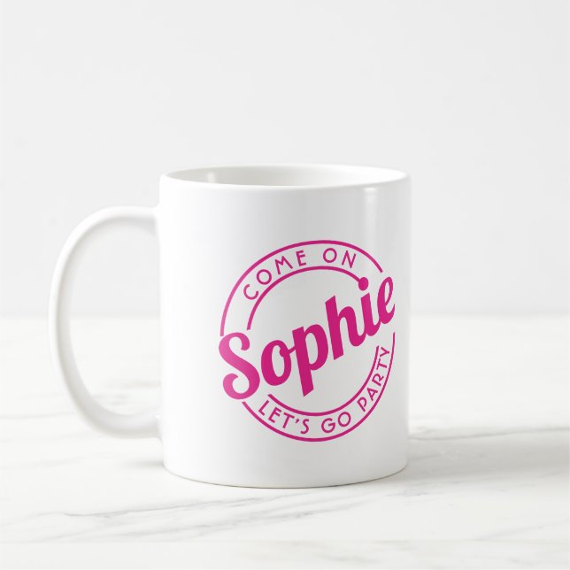 Komm schon, gehen wir Party Girly Pink High Heel G Kaffeetasse (Links)