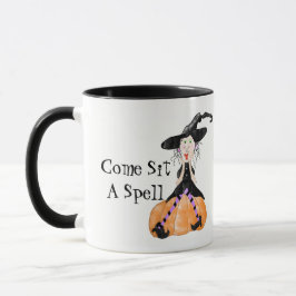 Komm, setz eine Zauberhexe Halloween-Tasse Tasse