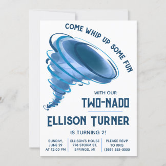 Komm und mach dir Spaß! Tornado Birthday Party Einladung