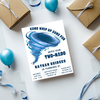 Komm und mach dir Spaß! Tornado Birthday Party Einladung