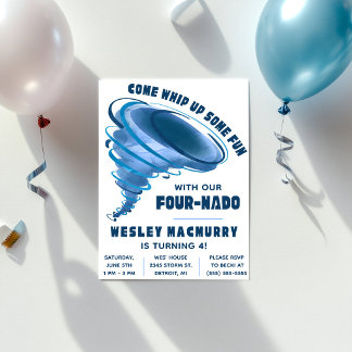 Komm und mach dir Spaß! Tornado Birthday Party Einladung