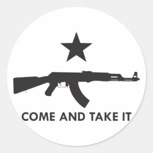 Komm und nimm es! (AK47) Runder Aufkleber